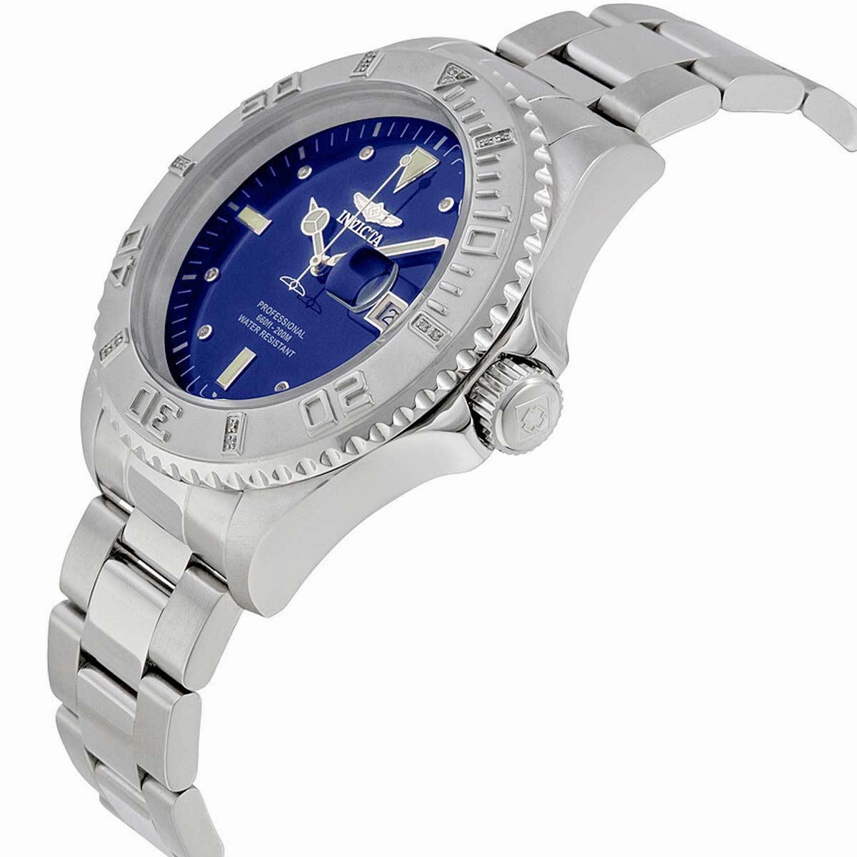 Invicta Men's Watch - Pro Diver Blue Dial Diamond Stainless Steel Bracelet | 14783