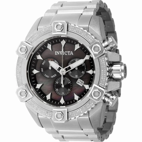 Invicta Men's Watch - Pro Diver Chronograph Black Mop Dial Silver Bracelet | 45765