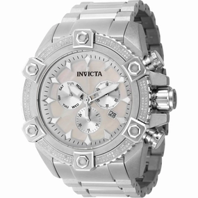 Invicta Men's Watch - Pro Diver Chronograph White Mop Dial Silver Bracelet | 45764