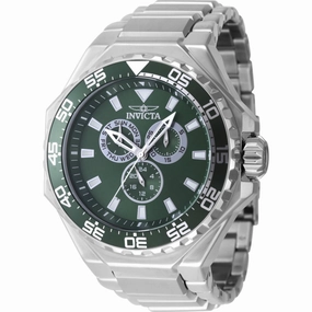 Invicta Men's Watch - Pro Diver Green Dial Silver Stainless Steel Bracelet | 46557