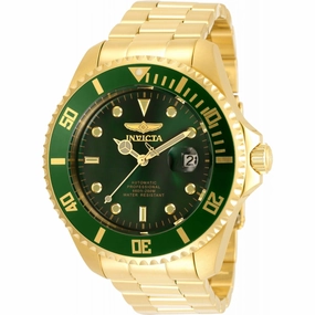 Invicta Men's Watch - Pro Diver Green Dial Yellow Gold Bracelet Automatic | 35724