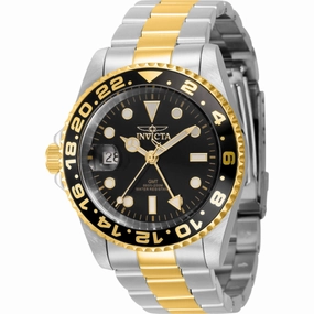 Invicta Men's Watch - Pro Diver Quartz Black Dial Two Tone Steel Bracelet | 43966