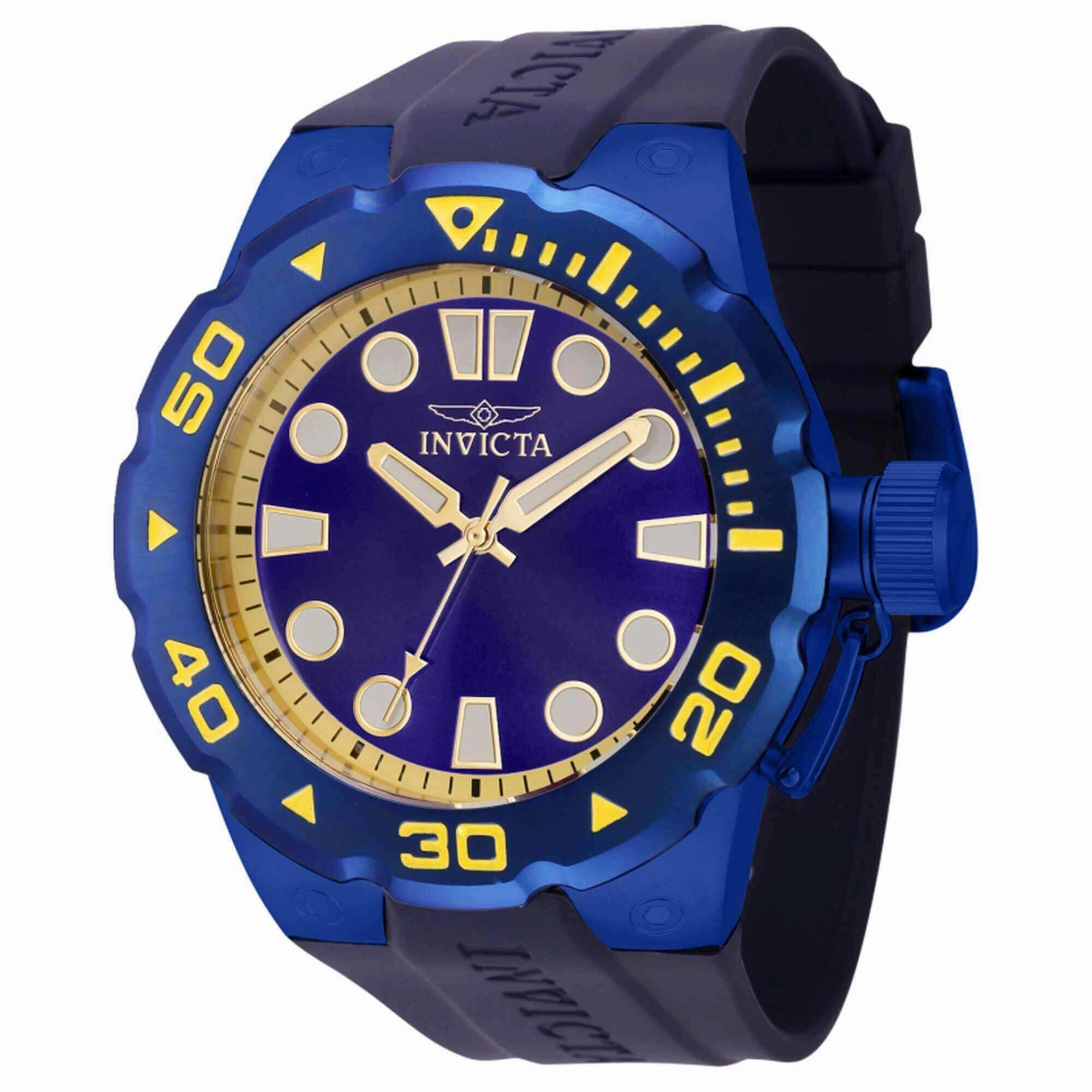 Invicta Men's Watch - Pro Diver Quartz Blue Dial Silicone Rubber Strap | 37741
