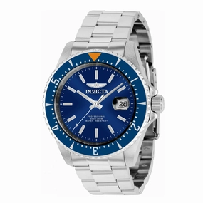 Invicta Men's Watch - Pro Diver Rotating Bezel Blue Dial Silver Bracelet | 36781
