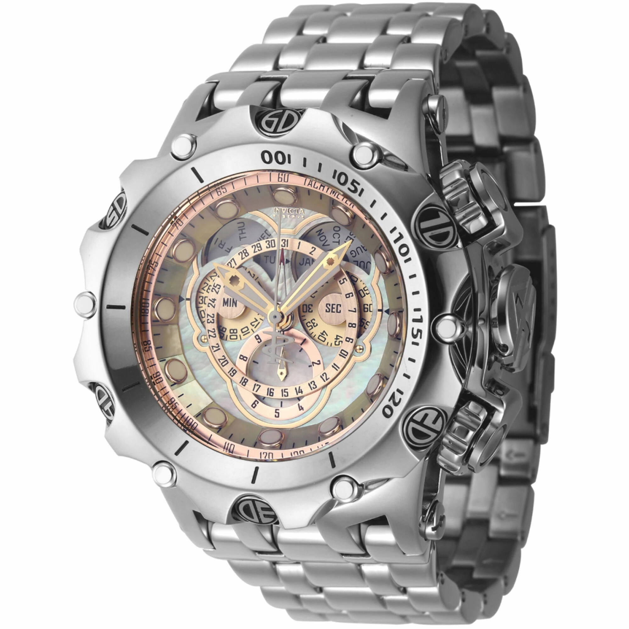 Invicta Men's Watch - Reserve Black MOP Dial Silver Stainless Steel Bracelet | 45604