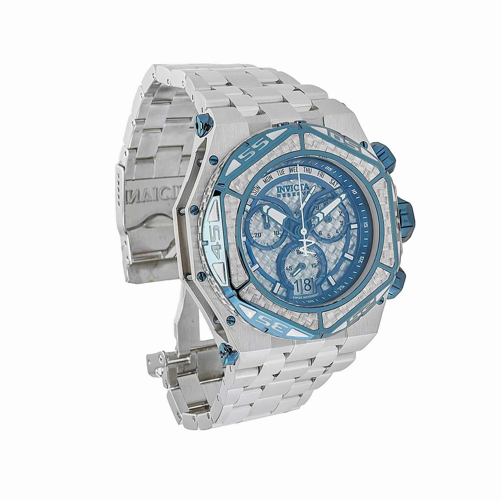 Invicta Men's Watch - Reserve Carbon Hawk Dark Blue, Silver Glass Fiber Dial | 38915