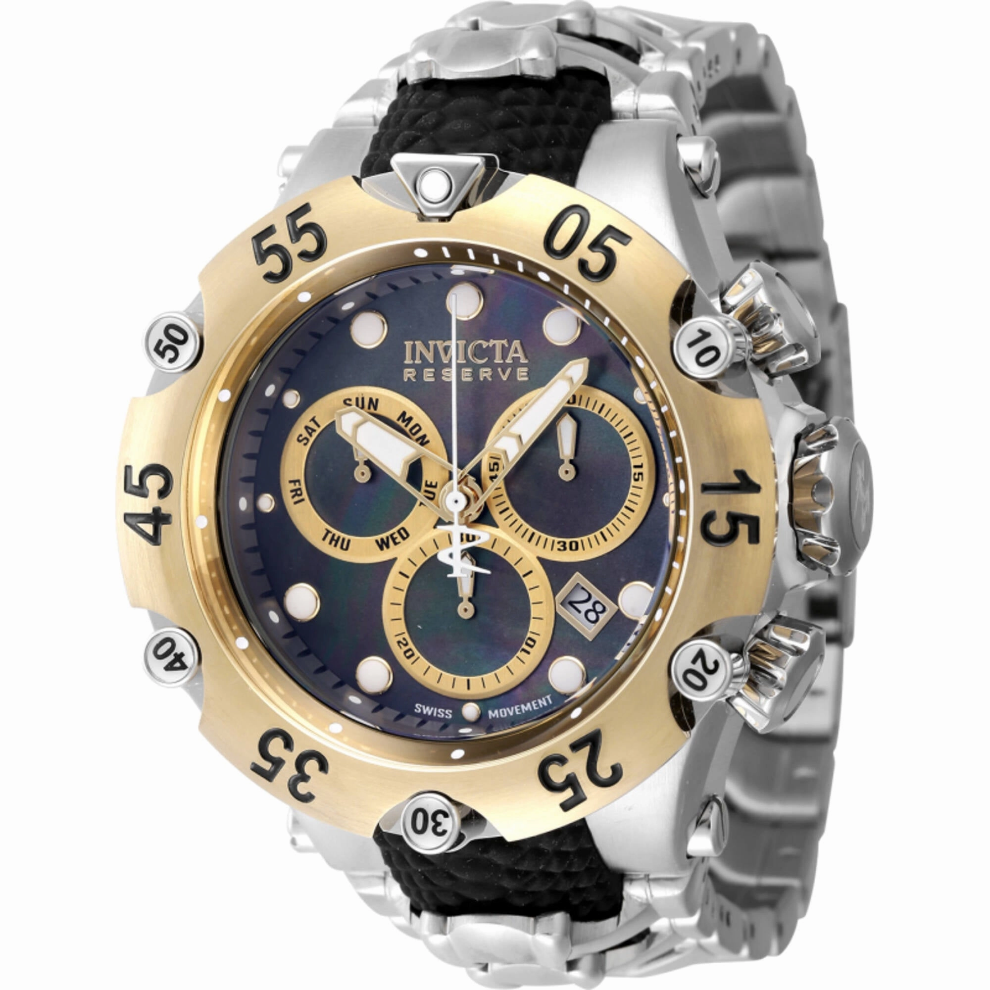 Invicta Men's Watch - Reserve Chronograph Black, Gold Tone Dial Bracelet | 47217