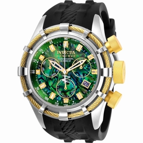 Invicta Men's Watch - Reserve Chronograph Green Abalone Dial Black Strap | 26193