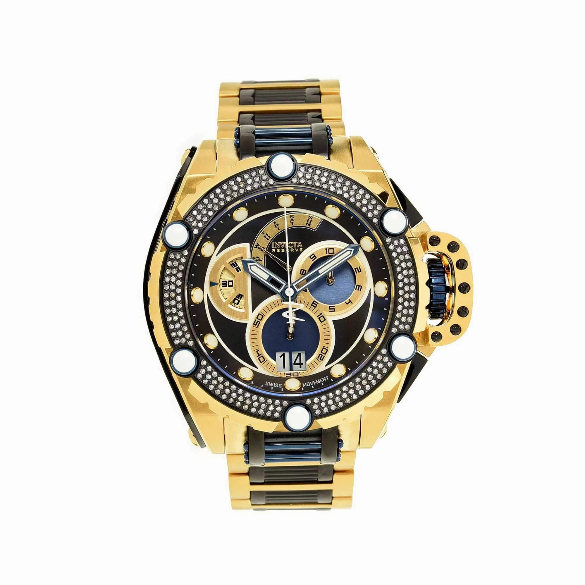 Invicta Men's Watch - Reserve Flying Fox Dark Blue and Gold Dial Diamond | 39693