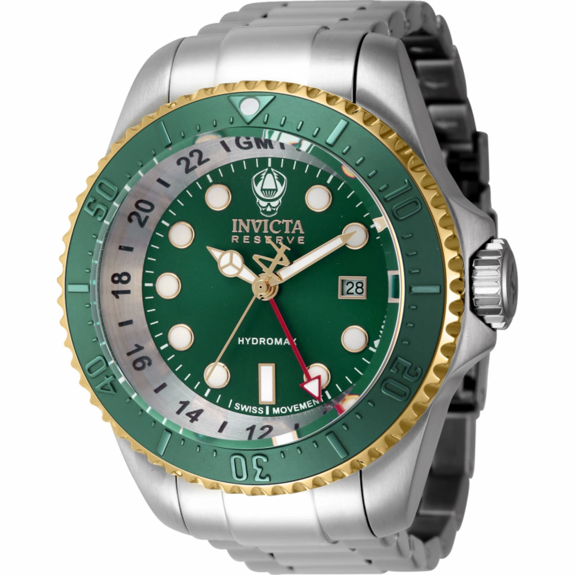 Invicta Men's Watch - Reserve Hydromax Quartz Green Dial Steel Bracelet | 45475