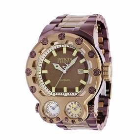 Invicta Men's Watch - Reserve Magnum Tria Automatic Khaki and Brown Bracelet | 37555