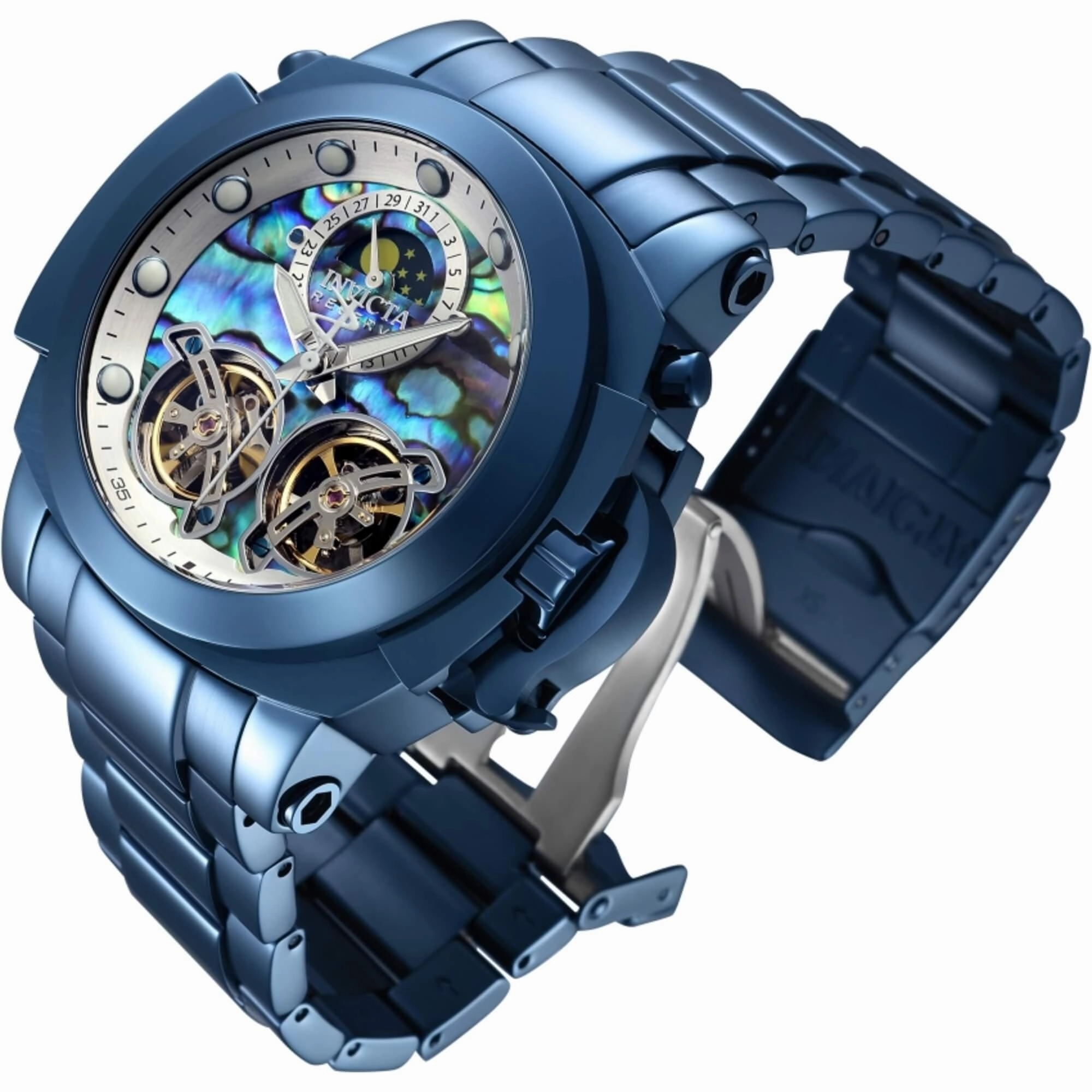 Invicta Men's Watch - Reserve Man of War Automatic Dark Blue Steel Bracelet | 39577