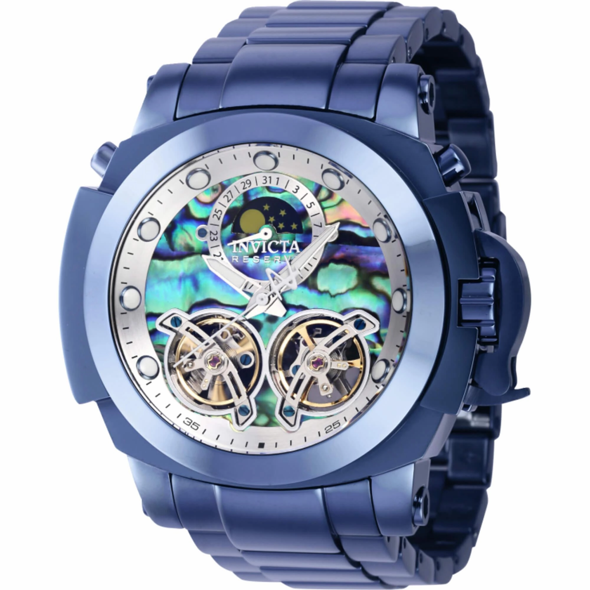Invicta Men's Watch - Reserve Man of War Automatic Dark Blue Steel Bracelet | 39577