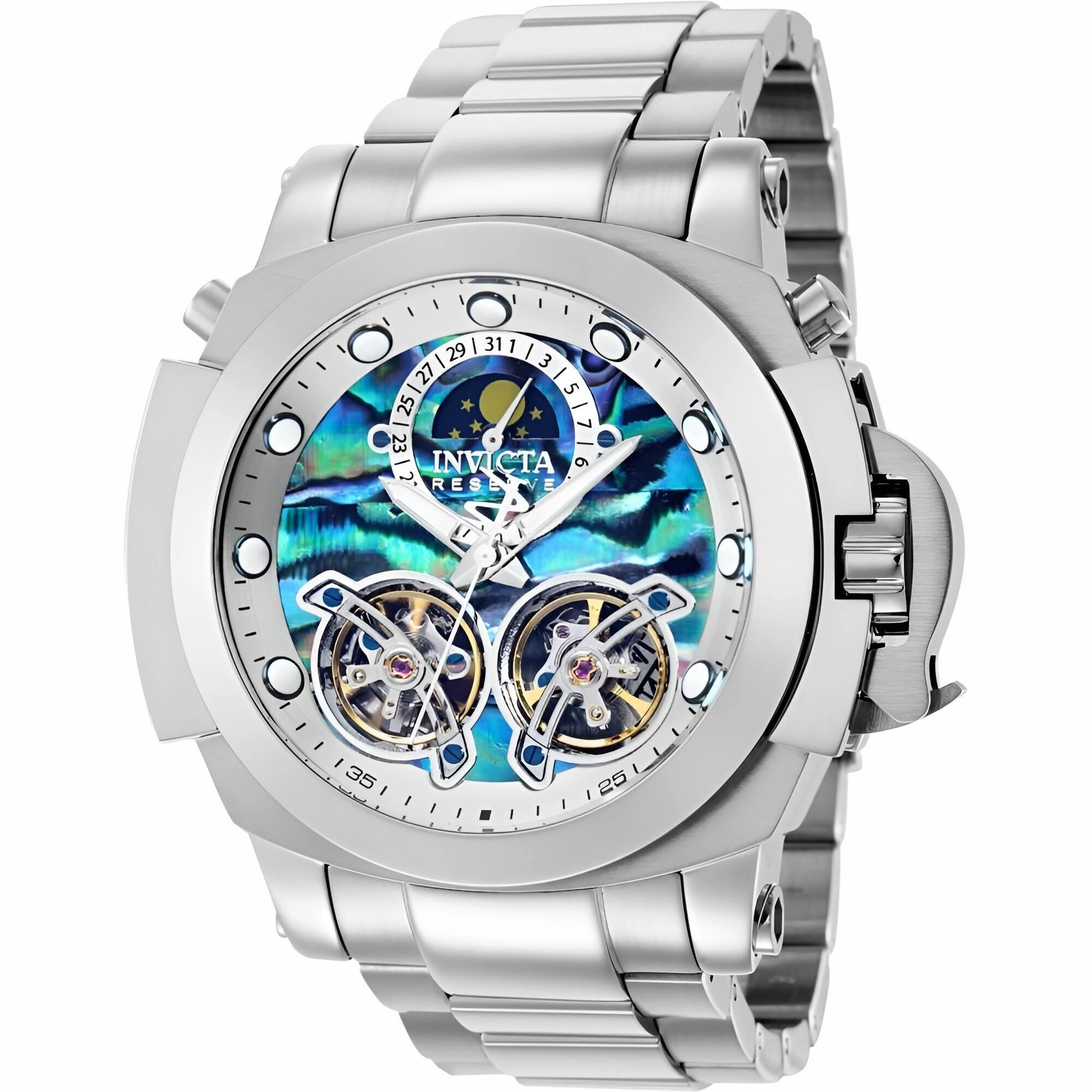 Invicta Men's Watch - Reserve Man of War Automatic Silver Steel Bracelet Date | 36016