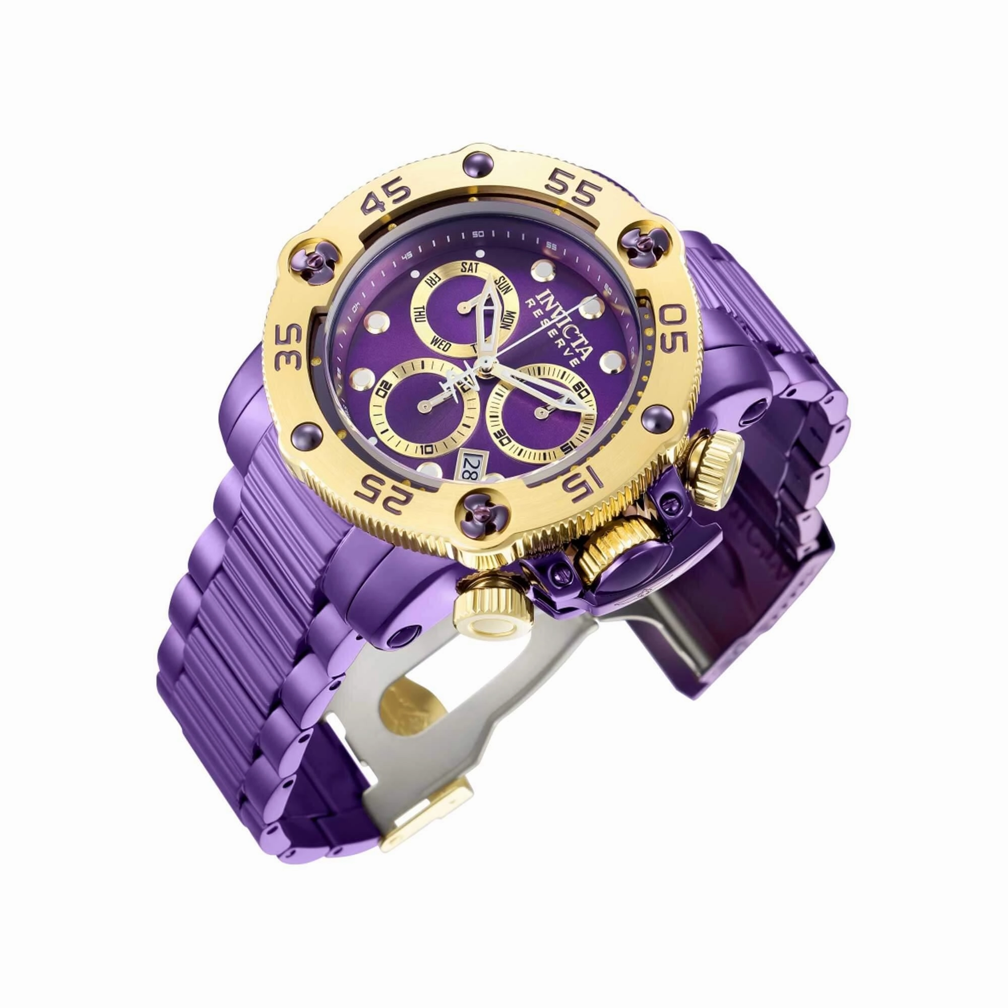 Invicta Men's Watch - Reserve Propeller Purple and Gold Tone Dial Bracelet | 38702