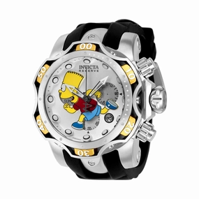 Invicta Men's Watch - Reserve Simpsons Silver Tone Case Black Rubber Strap | 39017