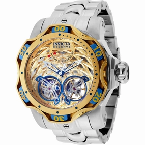 Invicta Men's Watch - Reserve Venom Open Heart Gold Dial Silver Bracelet | 35985