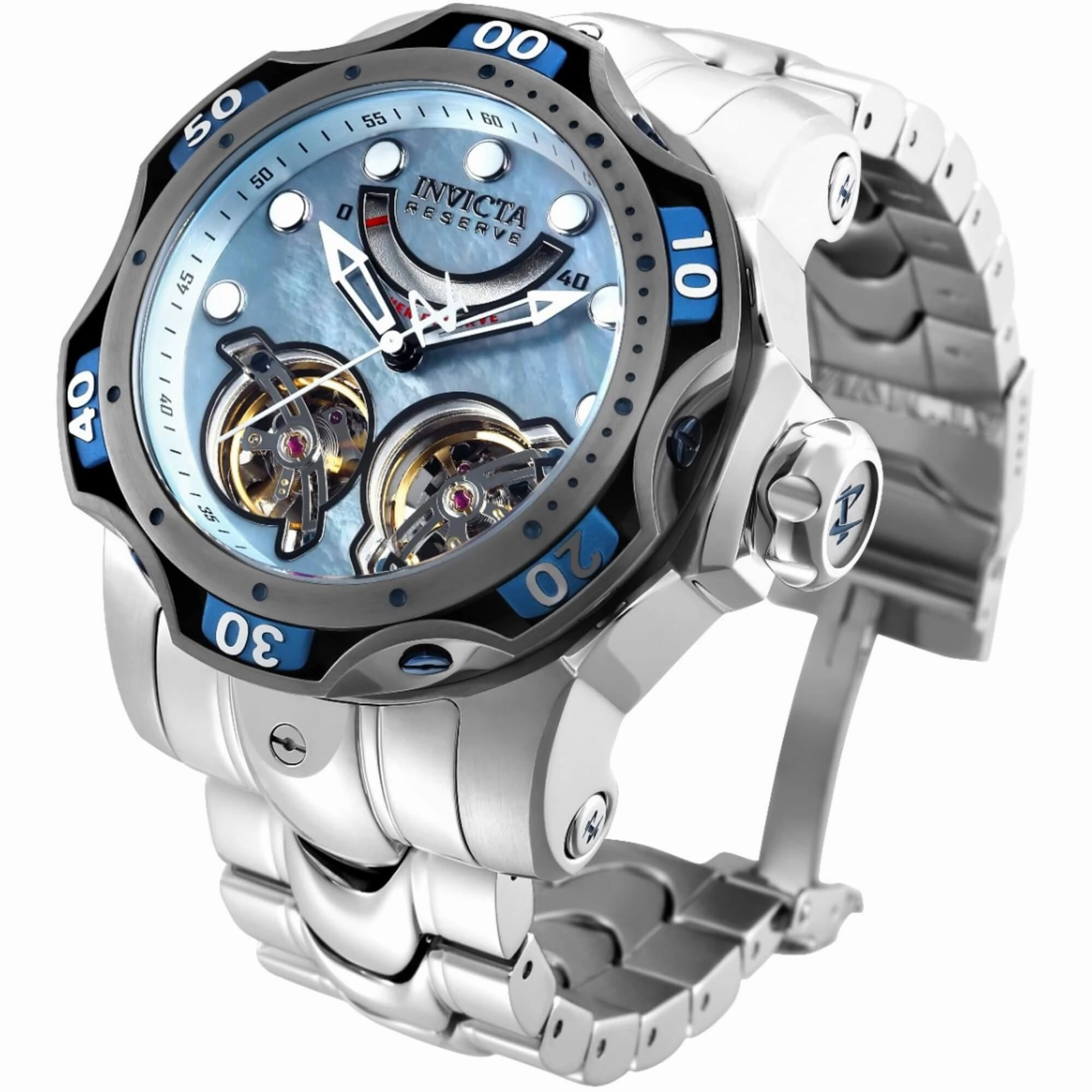 Invicta Men's Watch - Reserve Venom Open Heart Light Blue and Gunmetal Dial | 35987