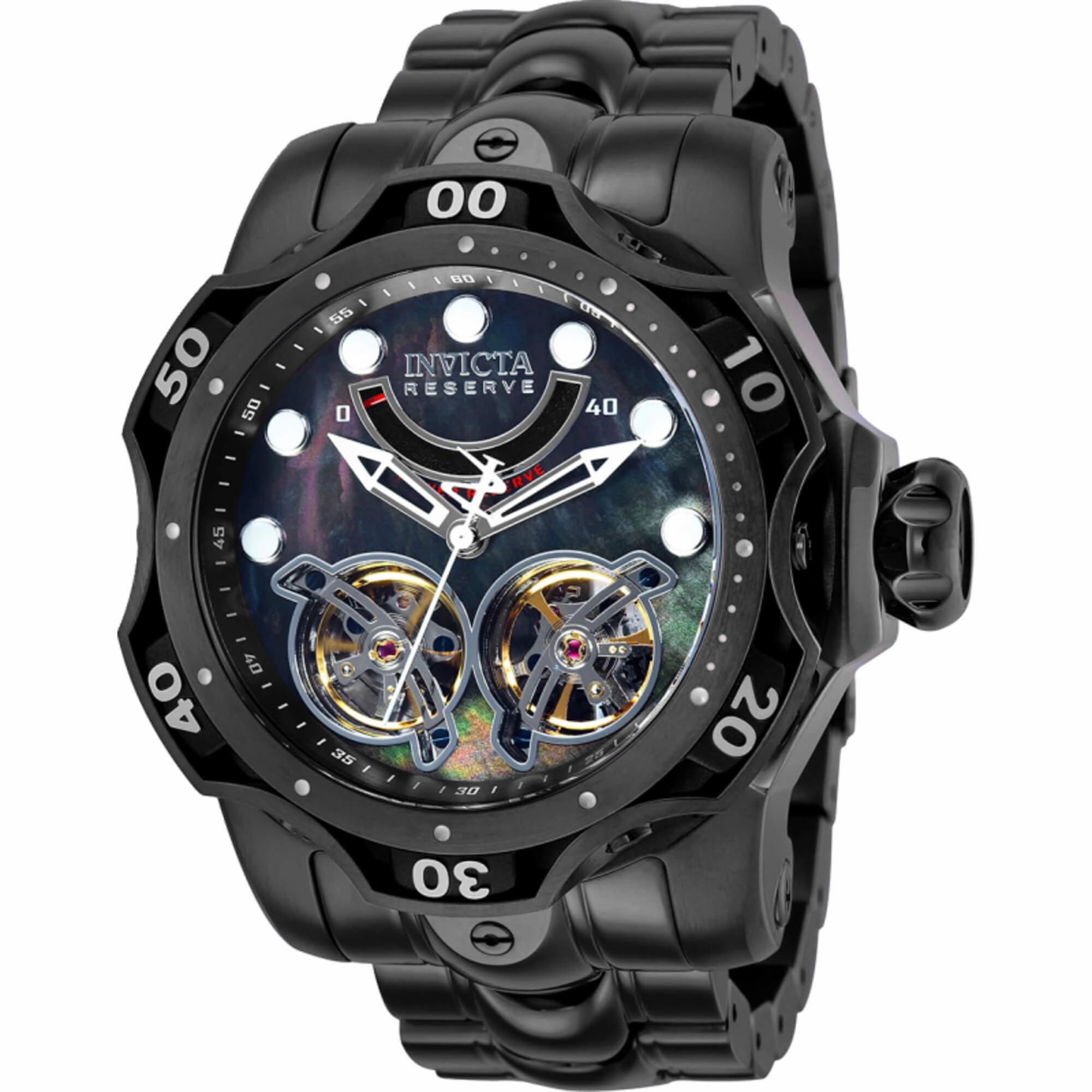 Invicta Men's Watch - Reserve Venom Open Heart Silver and Black Dial Steel | 35988