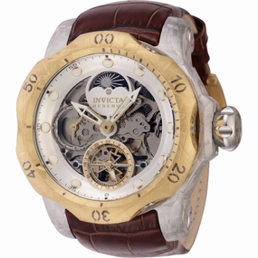 Invicta Men's Watch - Reserve Venom Semi-Skeleton Dial Brown Leather Strap | 44430