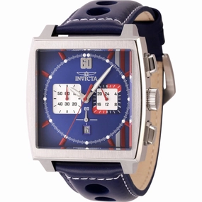 Invicta Men's Watch - S1 Rally Chronograph Navy Blue Leather Strap Quartz | 44749