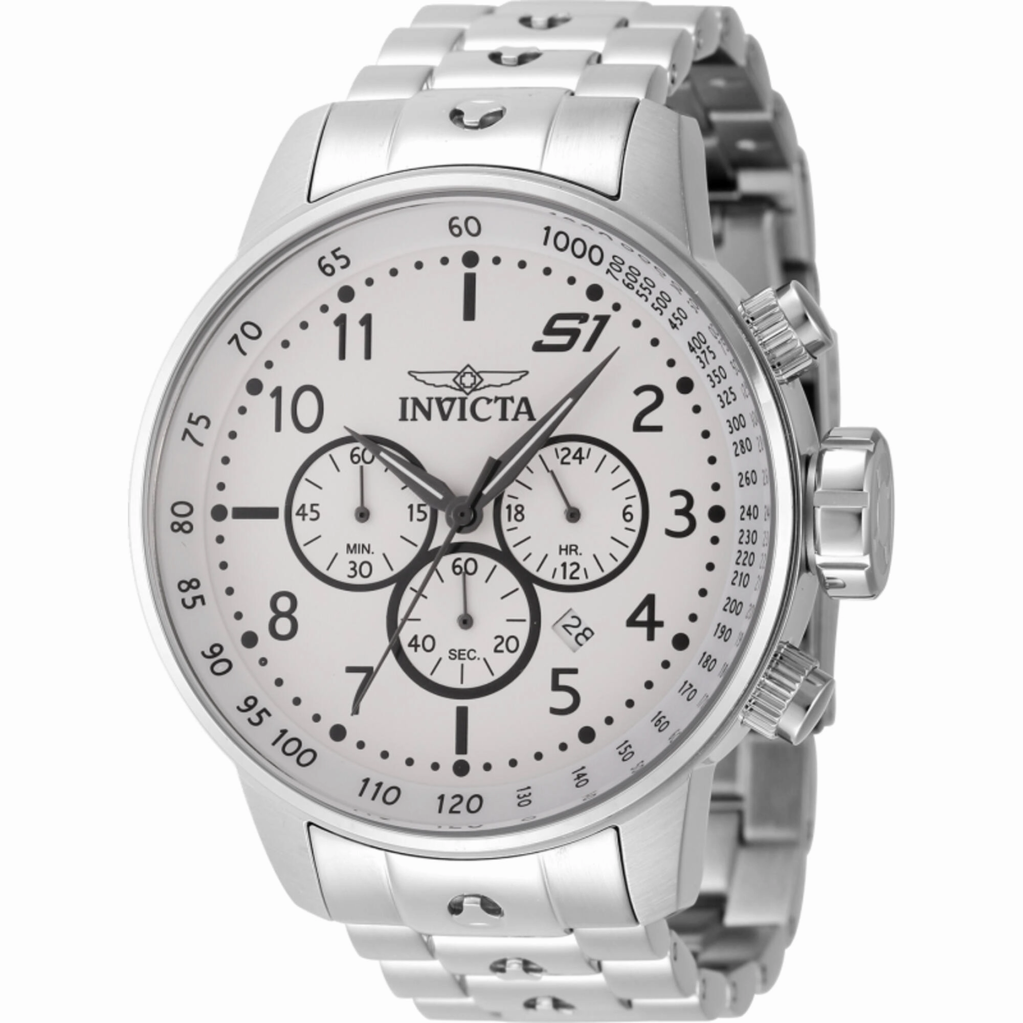 Invicta Men's Watch - S1 Rally Chronograph Silver Stainless Steel Bracelet | 23078