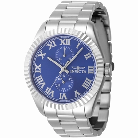 Invicta Men's Watch - Specialty Blue Brass Dial Silver Tone Steel Bracelet | 47423