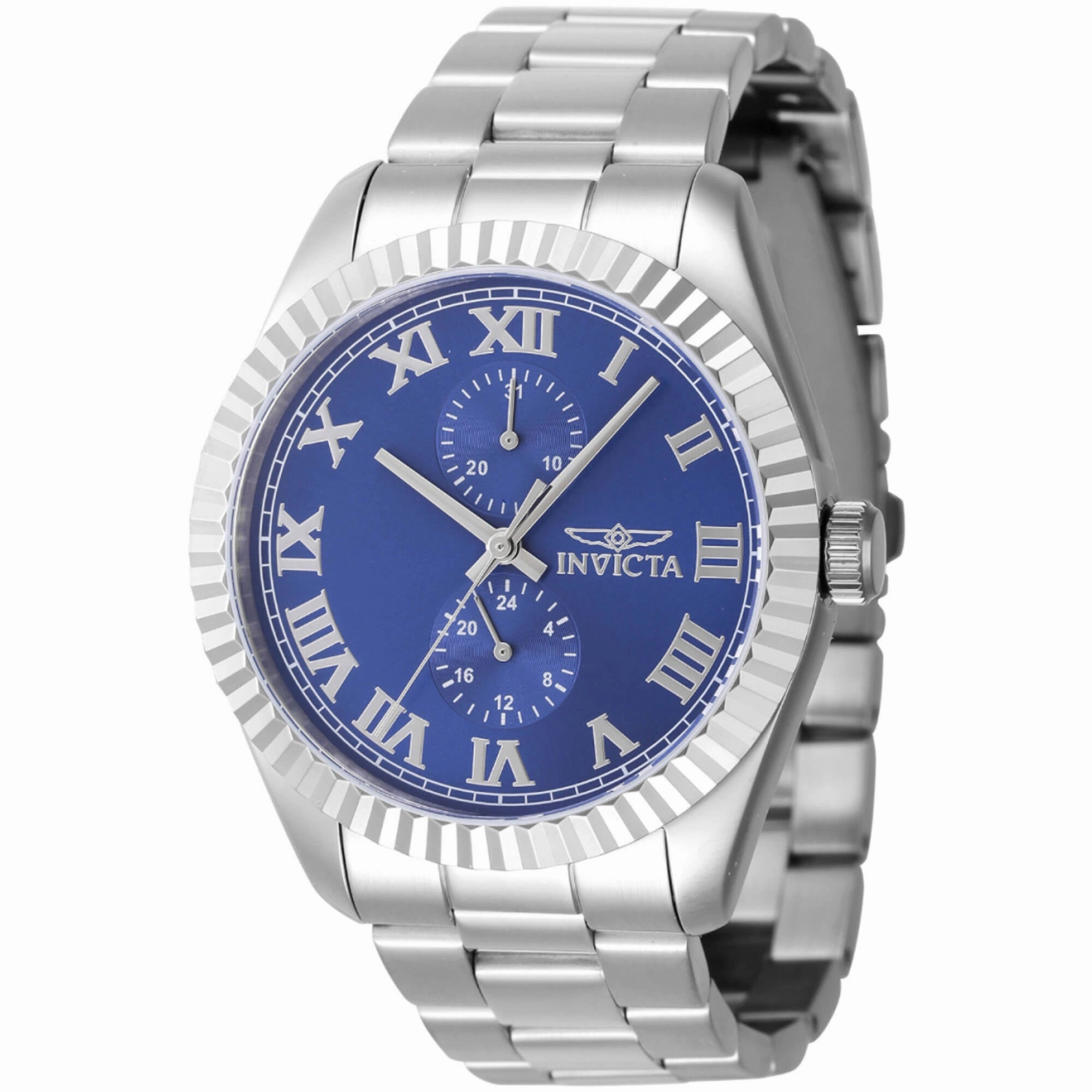 Invicta Men's Watch - Specialty Blue Brass Dial Silver Tone Steel Bracelet | 47423
