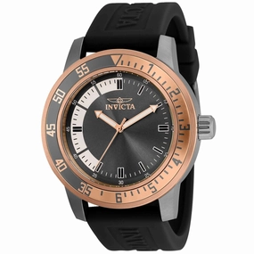 Invicta Men's Watch - Specialty Gunmetal and White Dial Black Silicone Strap | 35687