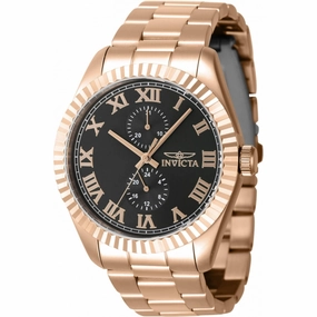 Invicta Men's Watch - Specialty Quartz Black Dial Rose Gold Steel Bracelet | 47432