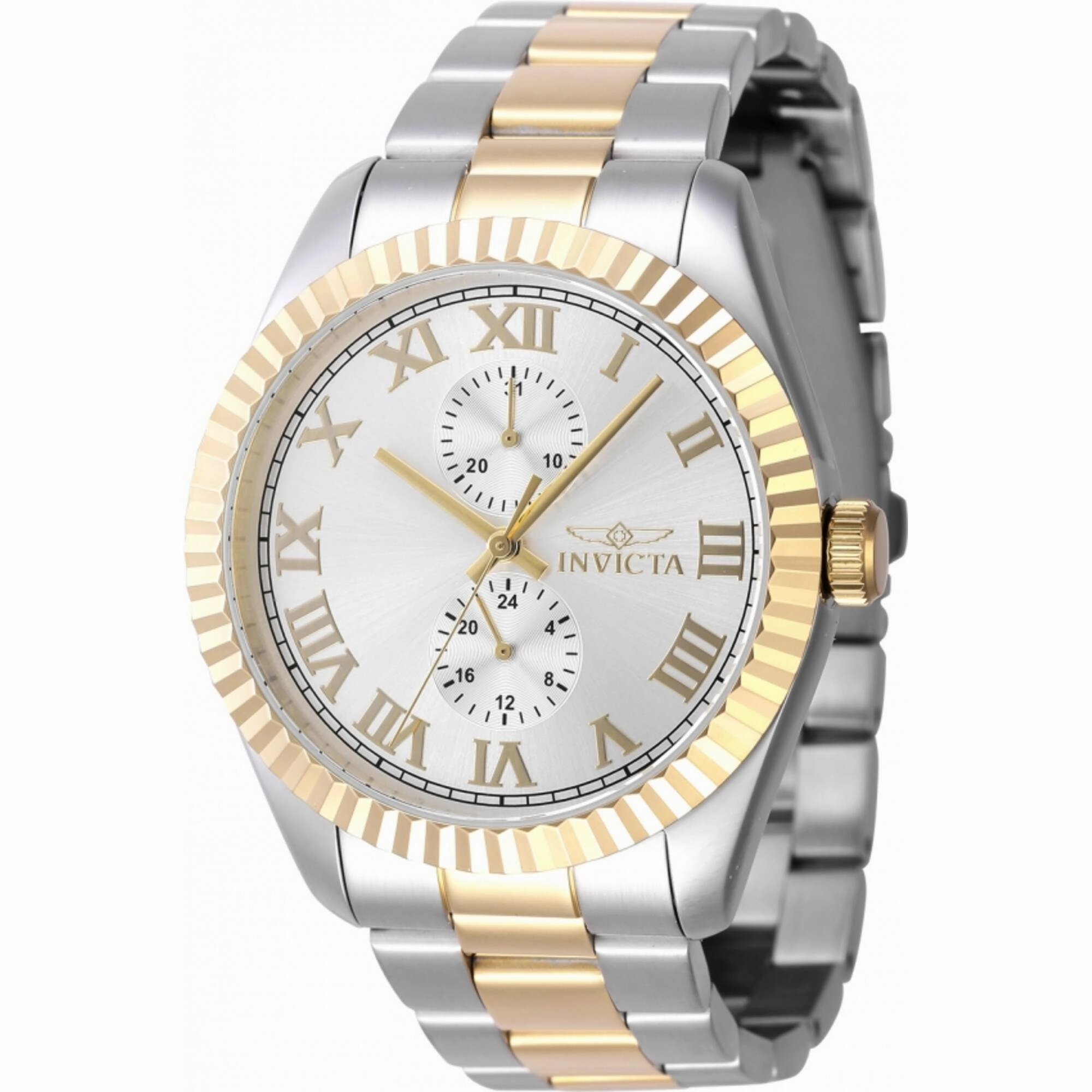 Invicta Men's Watch - Specialty Quartz Silver Tone Dial Yellow Gold Bezel | 47426