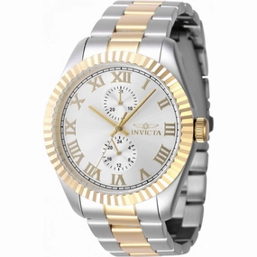 Invicta Men's Watch - Specialty Quartz Silver Tone Dial Yellow Gold Bezel | 47426