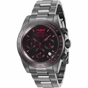 Invicta Men's Watch - Speedway Chronograph Black Dial Gunmetal Steel Bracelet | 27771