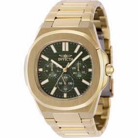 Invicta Men's Watch - Speedway Day-Date Green Dial Yellow Gold Bracelet | 48523