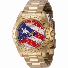 Invicta Men's Watch - Speedway Red, White, Blue Dial Yellow Gold Bracelet | 46112