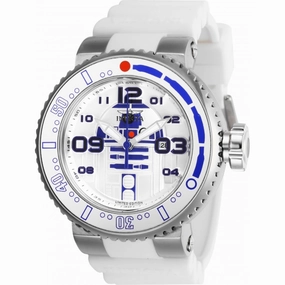 Invicta Men's Watch - Star Wars R2-D2 White Rotating Bezel Silicone Strap | 27672