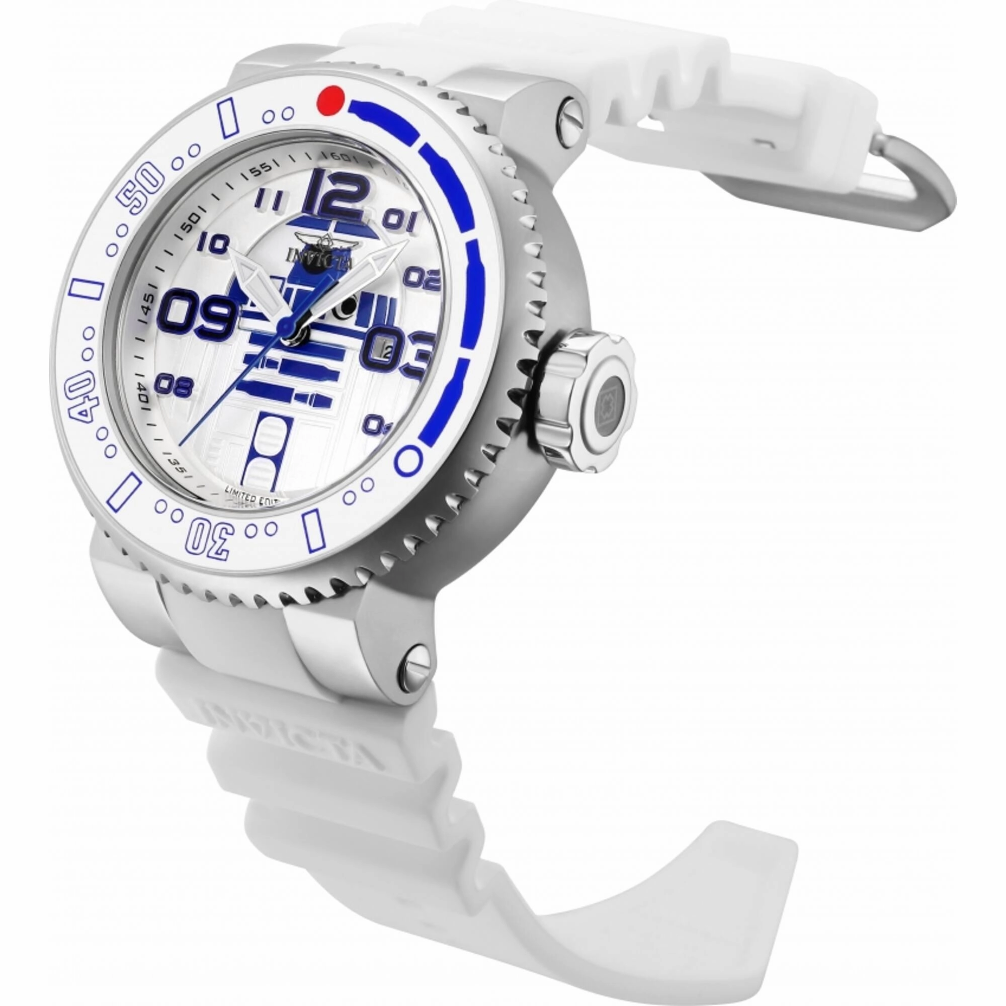Invicta Men's Watch - Star Wars R2-D2 White Rotating Bezel Silicone Strap | 27672