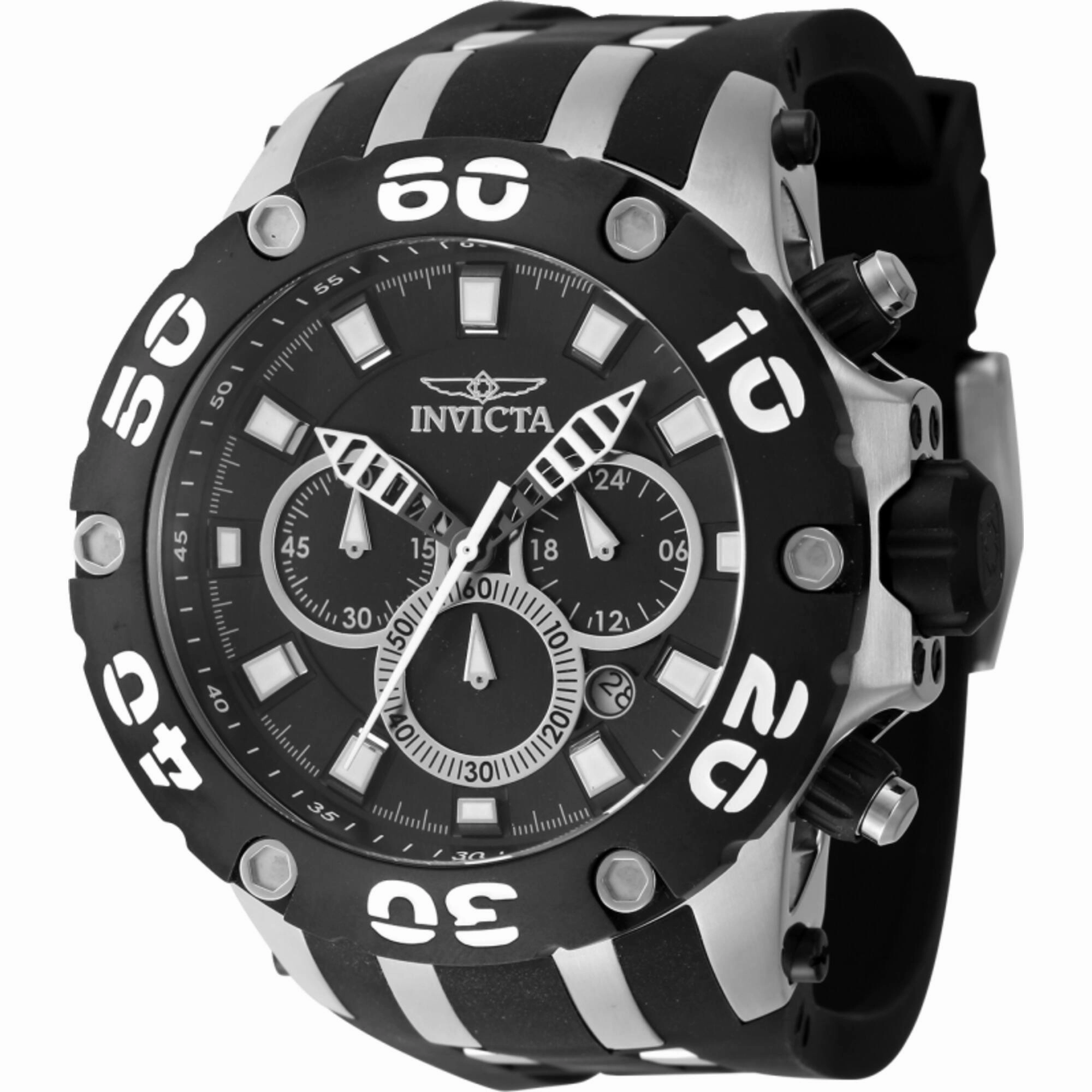 Invicta Men's Watch - Subaqua Chronograph Steel and Black Polyurethane Strap | 46511