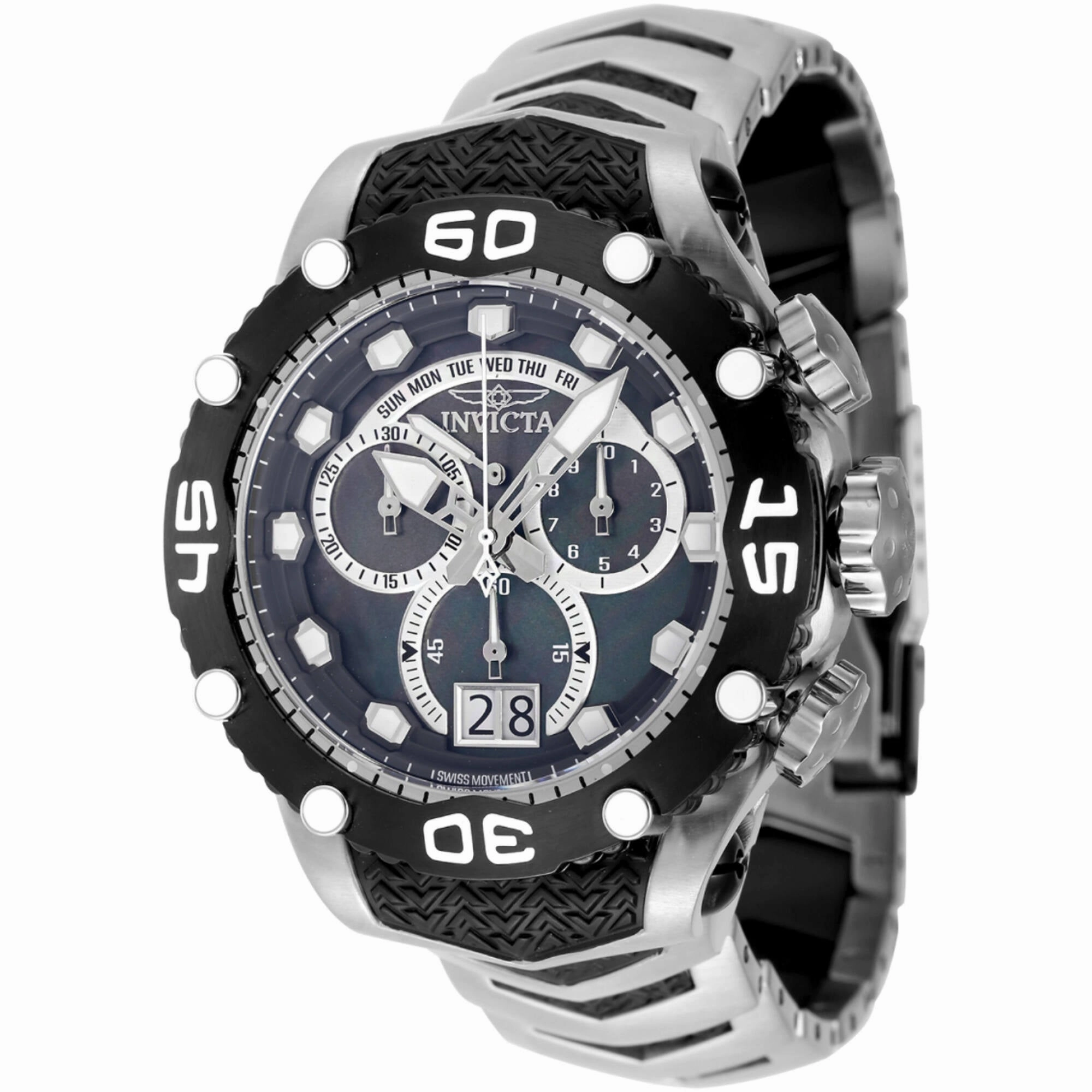 Invicta Men's Watch - Subaqua Noma VIII Chronograph Black/Silver Tone Bracelet | 47291