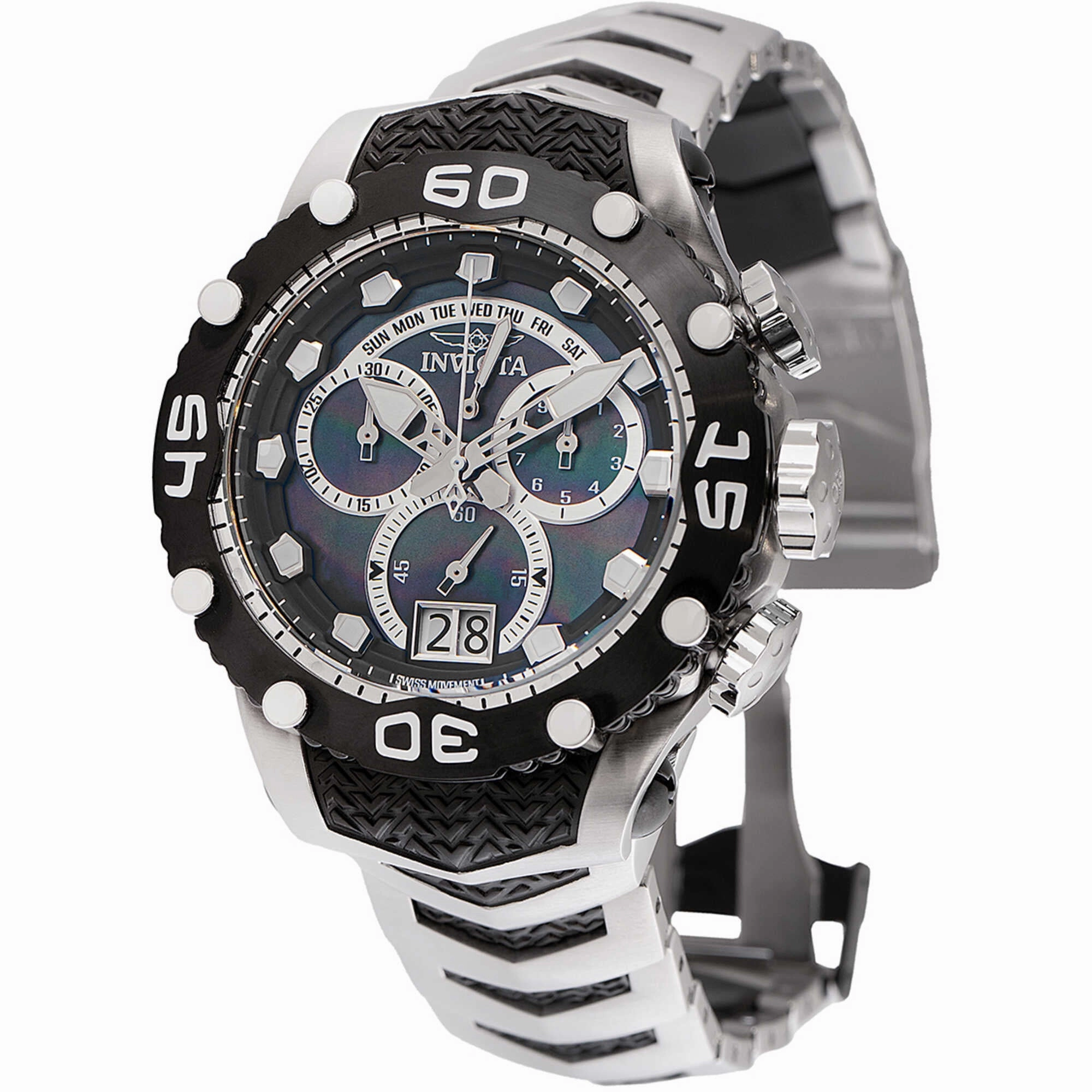 Invicta Men's Watch - Subaqua Noma VIII Chronograph Black/Silver Tone Bracelet | 47291