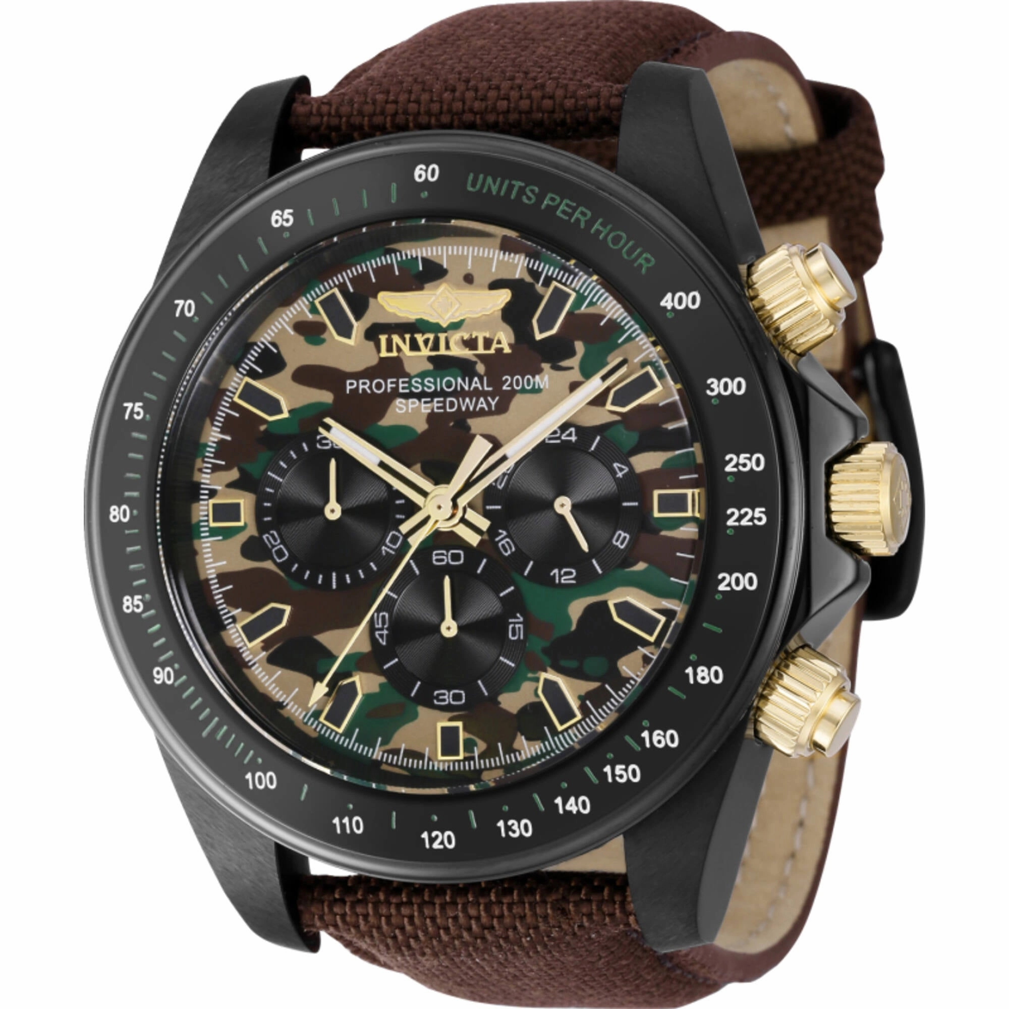 Invicta Men's Watch Speedway Chronograph Camouflage and Green Dial Strap 43678