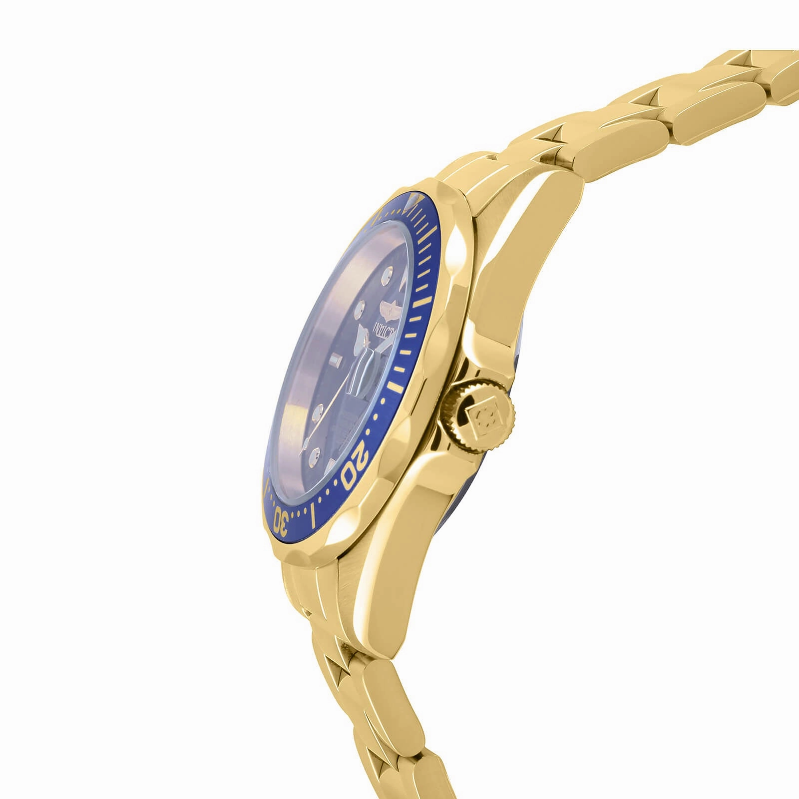 Invicta Men's Yellow Gold Steel Watch - Pro Diver Quartz Blue Dial Date | 8937