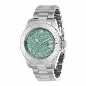 Invicta Women's Quartz Watch - Angel Green Glitter Dial Silver Tone Bracelet | 40159