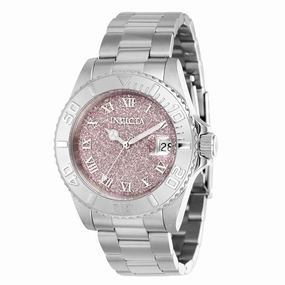 Invicta Women's Quartz Watch - Angel Pink Glitter Dial Silver Steel Bracelet | 40158