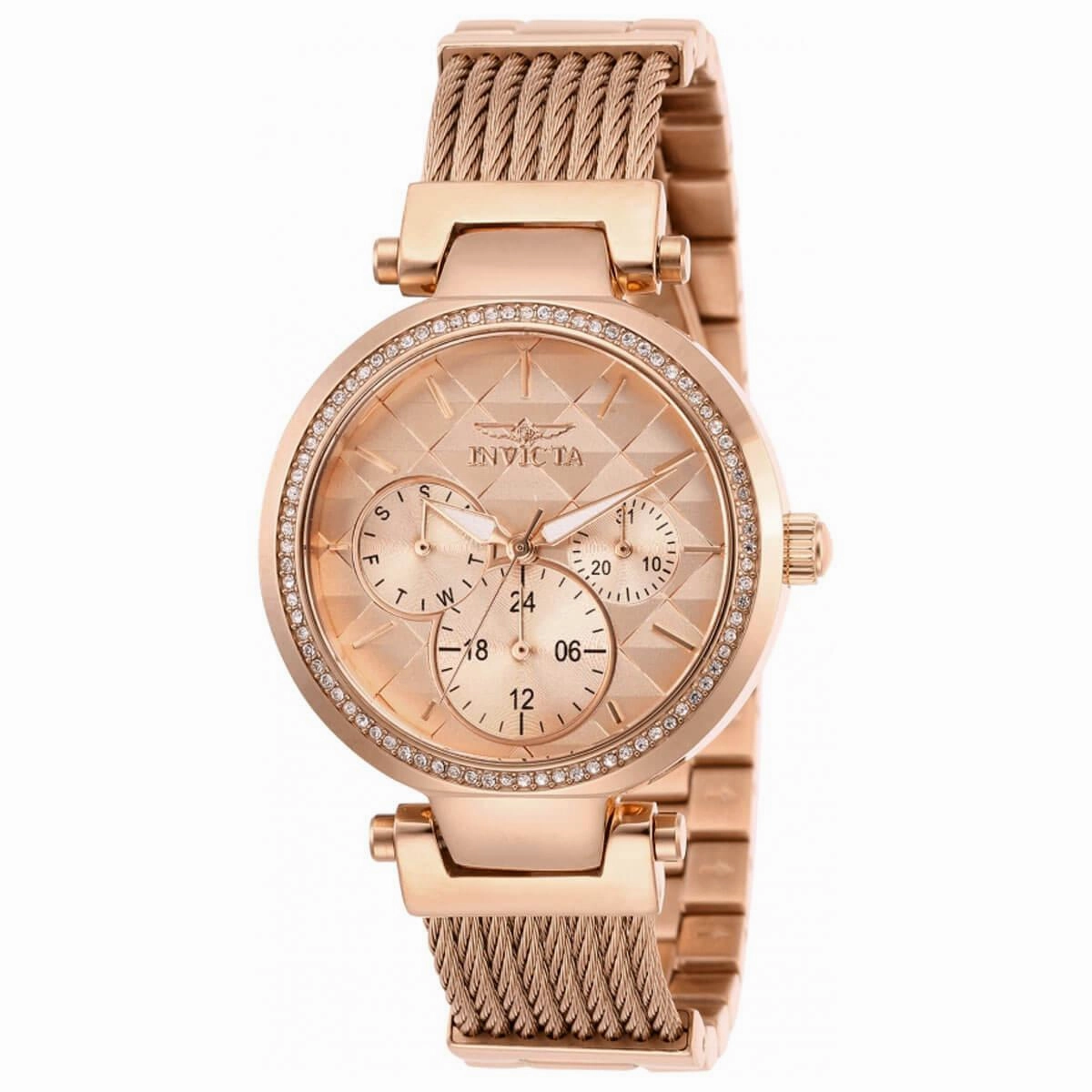 Invicta Women's Quartz Watch - Angel Rose Gold Tone Dial Bracelet | 28920