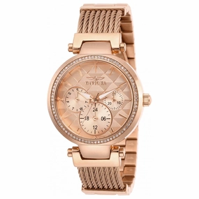 Invicta Women's Quartz Watch - Angel Rose Gold Tone Dial Bracelet | 28920