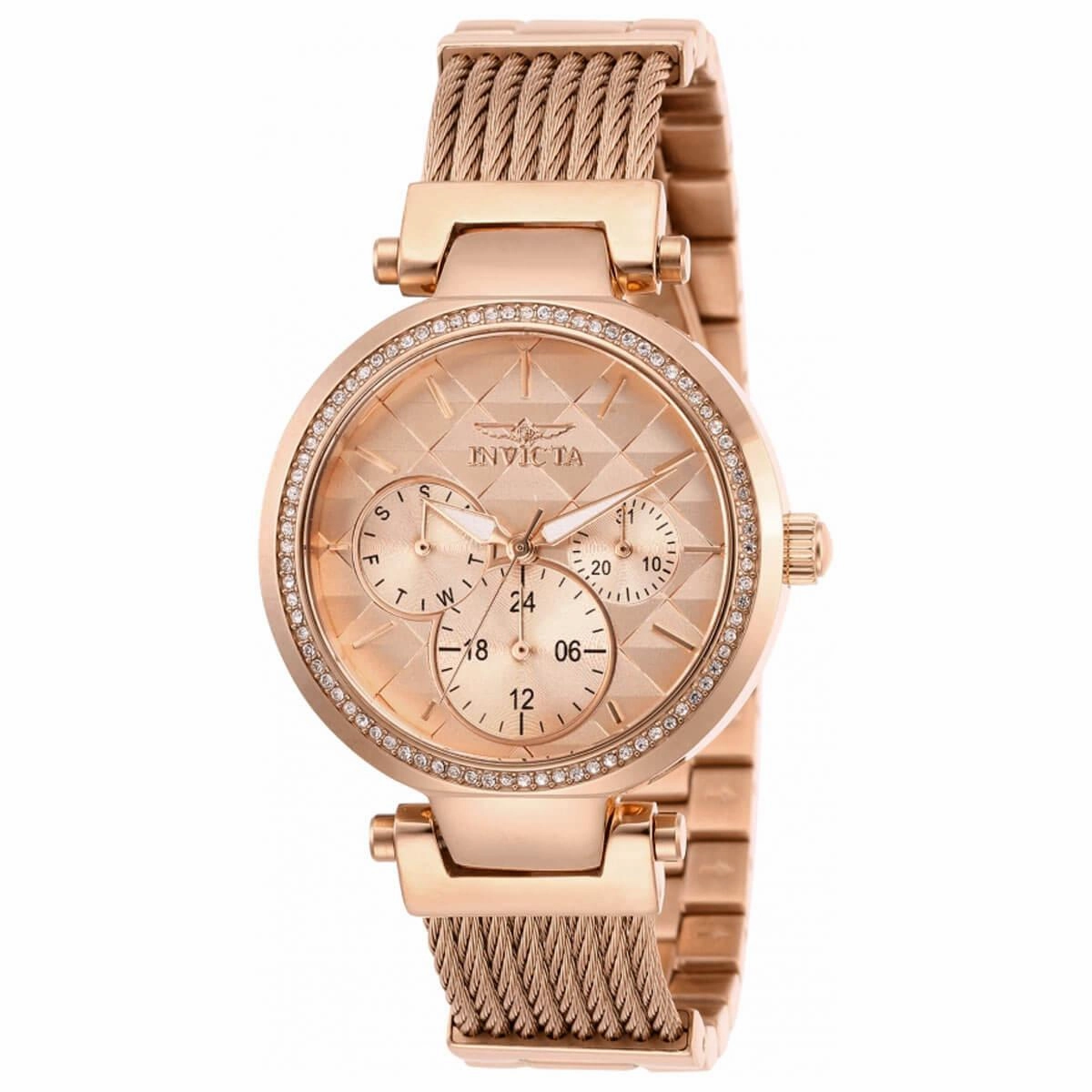 Invicta Women's Quartz Watch - Angel Rose Gold Tone Dial Bracelet | 28920
