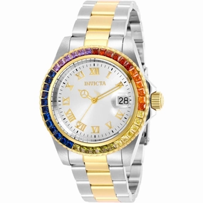Invicta Women's Quartz Watch - Angel Silver Tone Dial Two Tone Bracelet | 29665