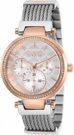 Invicta Women's Quartz Watch - Angel White and Rose Gold Tone Dial Bracelet | 28922