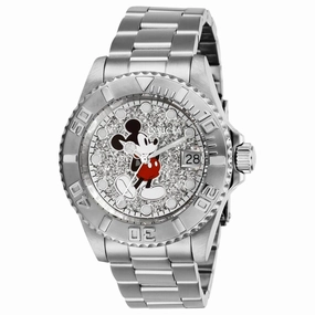 Invicta Women's Quartz Watch - Disney Rotating Bezel Silver Tone Dial Bracelet | 27381